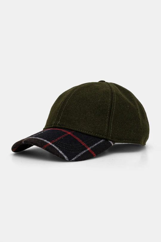 Barbour cappello con visiera in cotone lana verde MHA0815