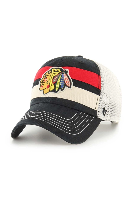 Кепка 47 brand NHL Chicago Blackhawks аплікація чорний H.CLBBN04GWP.BK