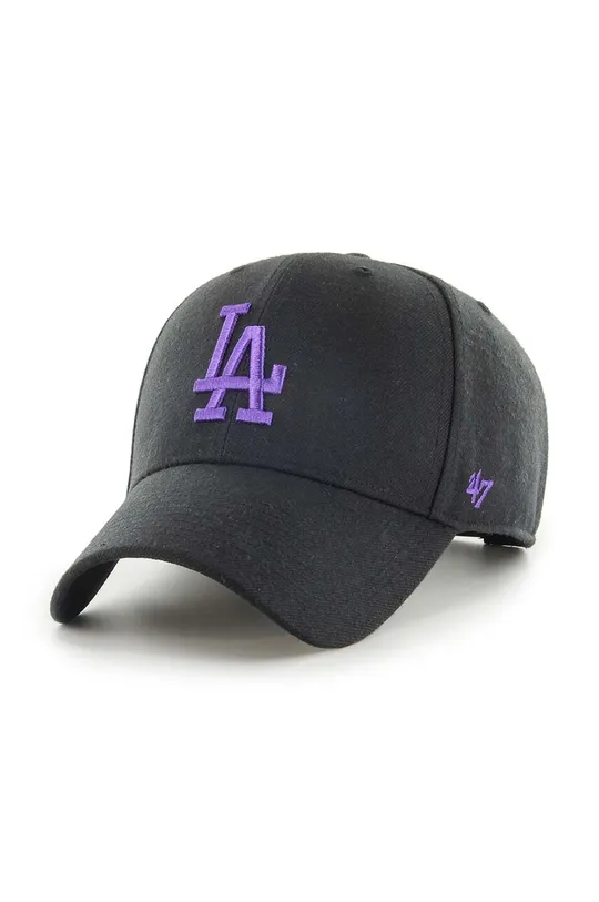 czarny 47brand czapka z daszkiem z domieszką wełny MLB Los Angeles Dodgers Unisex