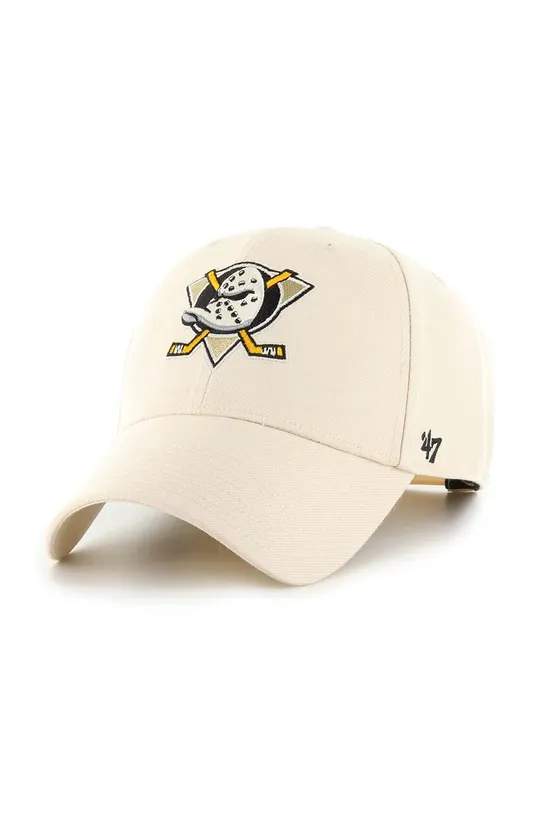 beżowy 47 brand czapka z daszkiem z domieszką wełny NHL Anaheim Ducks Unisex