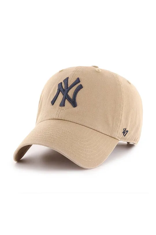 μπεζ Βαμβακερό καπέλο του μπέιζμπολ 47 brand MLB New York Yankees Unisex
