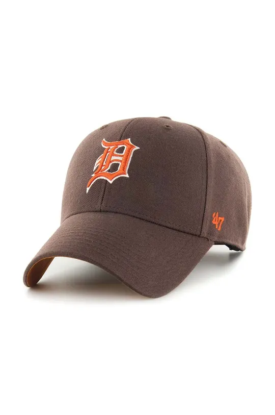 καφέ Βαμβακερό καπέλο του μπέιζμπολ 47brand MLB Detroit Tigers Unisex
