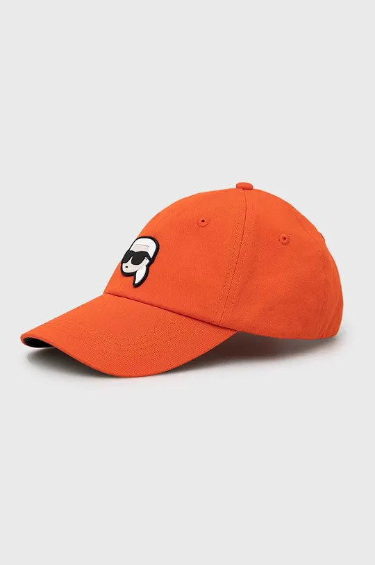 arancione Karl Lagerfeld berretto da baseball in cotone Unisex
