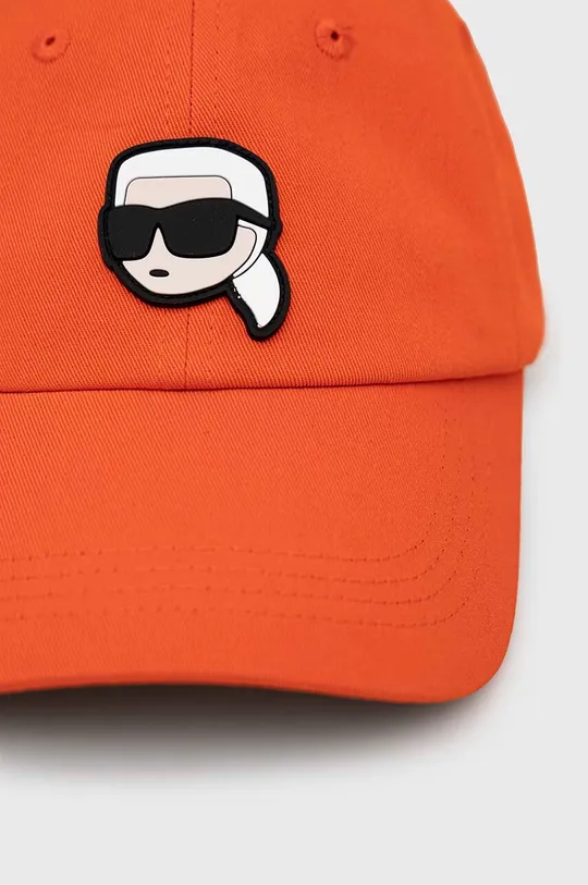 Karl Lagerfeld berretto da baseball in cotone arancione