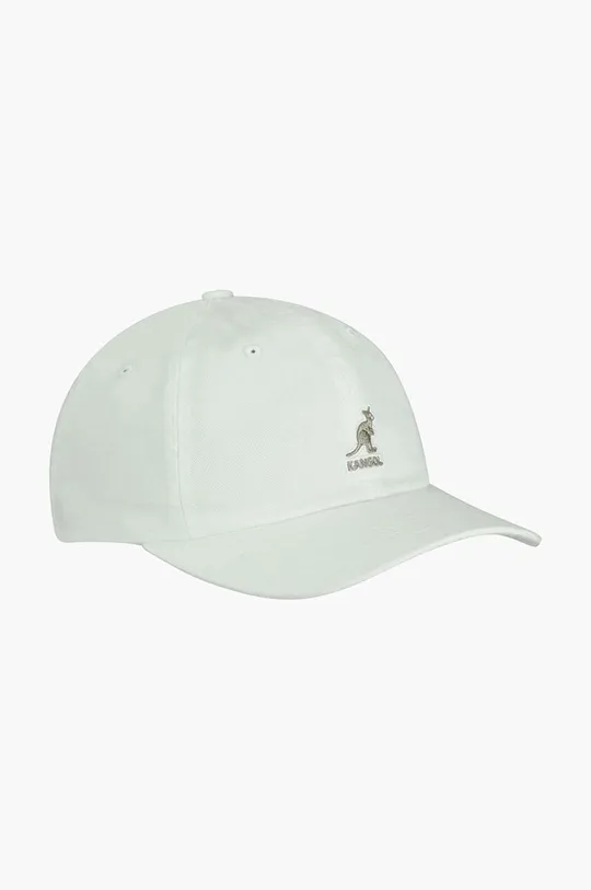 Βαμβακερό καπέλο του μπέιζμπολ Kangol Washed Baseball λευκό