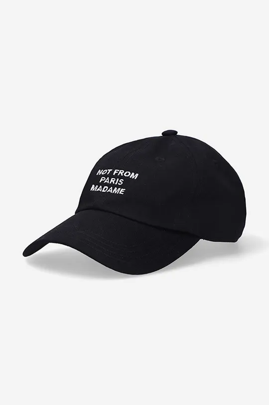 black Drôle de Monsieur cotton baseball cap La Casquette Slogan Unisex