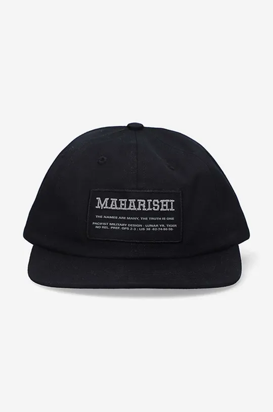 czarny Maharishi czapka z daszkiem bawełniana Miltype 6-Panel Cap