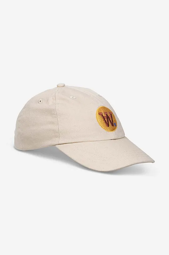 μπεζ Βαμβακερό καπέλο του μπέιζμπολ Wood Wood Eli Badge Unisex