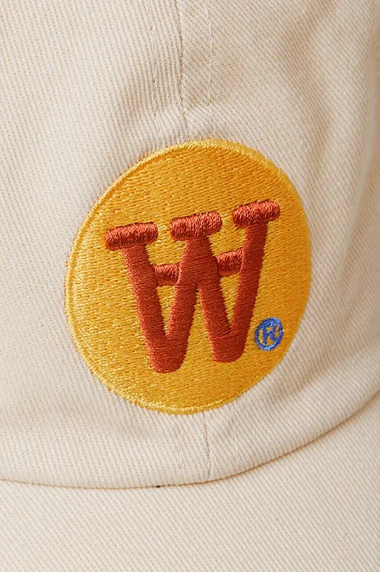 μπεζ Βαμβακερό καπέλο του μπέιζμπολ Wood Wood Eli Badge