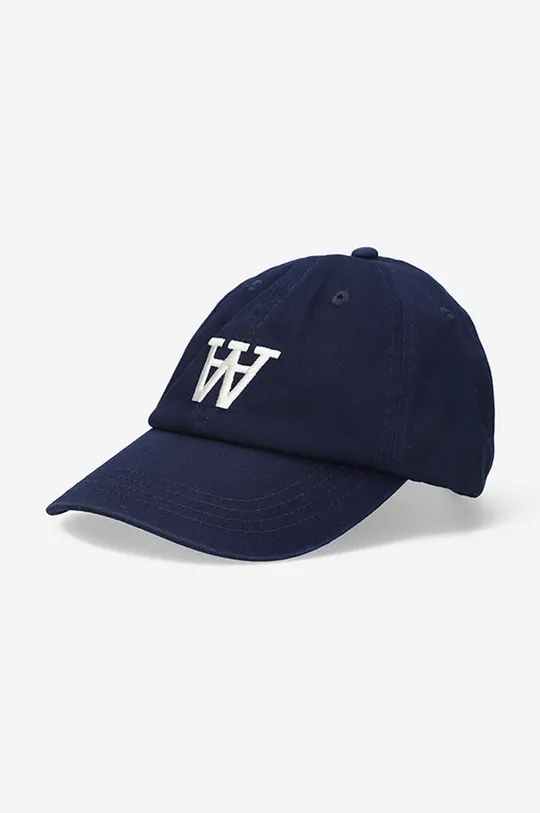 námořnická modř Bavlněná baseballová čepice Wood Wood Eli AA Cap Unisex