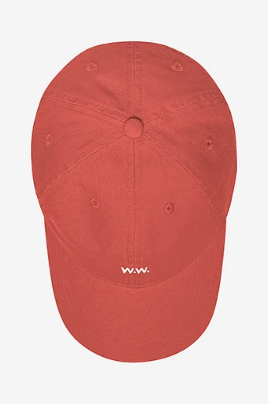 czerwony Wood Wood czapka z daszkiem bawełniana Low profile twill cap