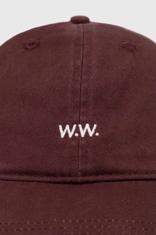 Памучна шапка с козирка Wood Wood Low profile twill cap виолетов