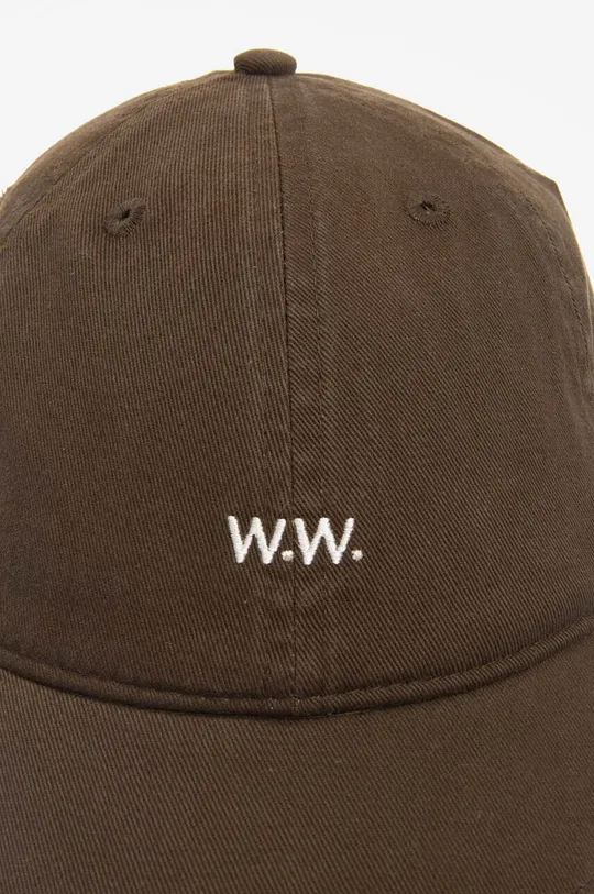 Βαμβακερό καπέλο του μπέιζμπολ Wood Wood Low Profile καφέ