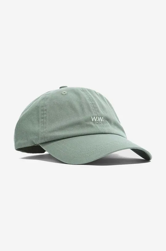 zielony Wood Wood czapka z daszkiem bawełniana Low profile twill cap