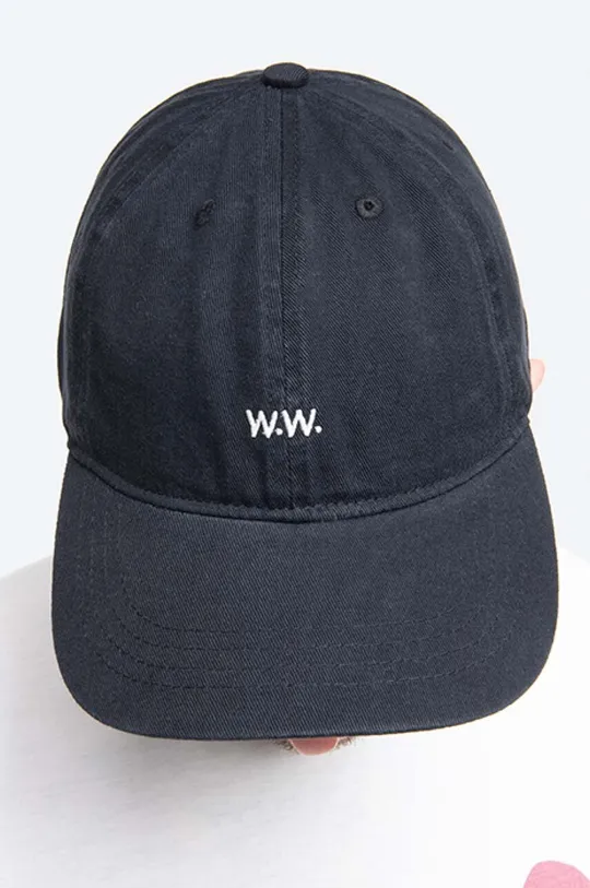 μαύρο Βαμβακερό καπέλο του μπέιζμπολ Wood Wood Low Profile