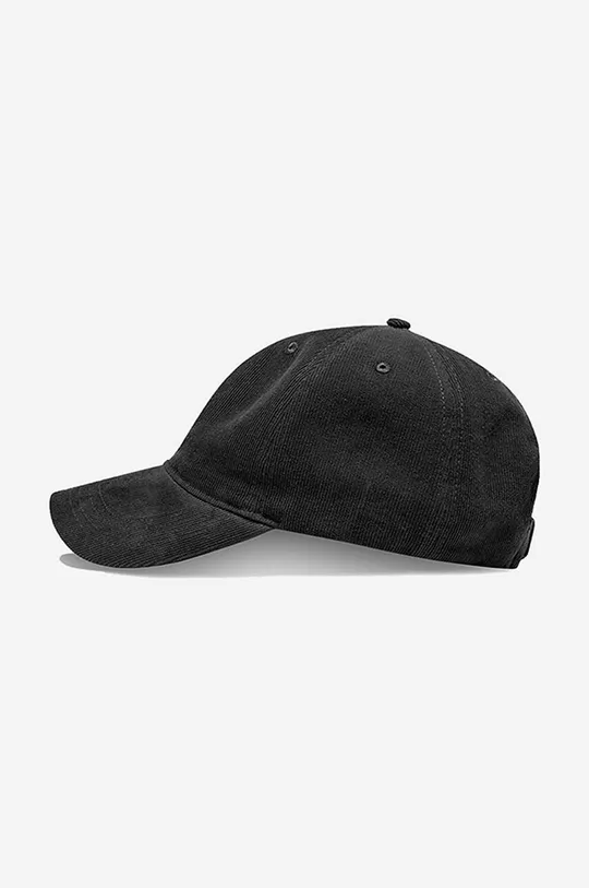 Джинсова шапка с козирка Wood Wood Low profile corduroy cap черен