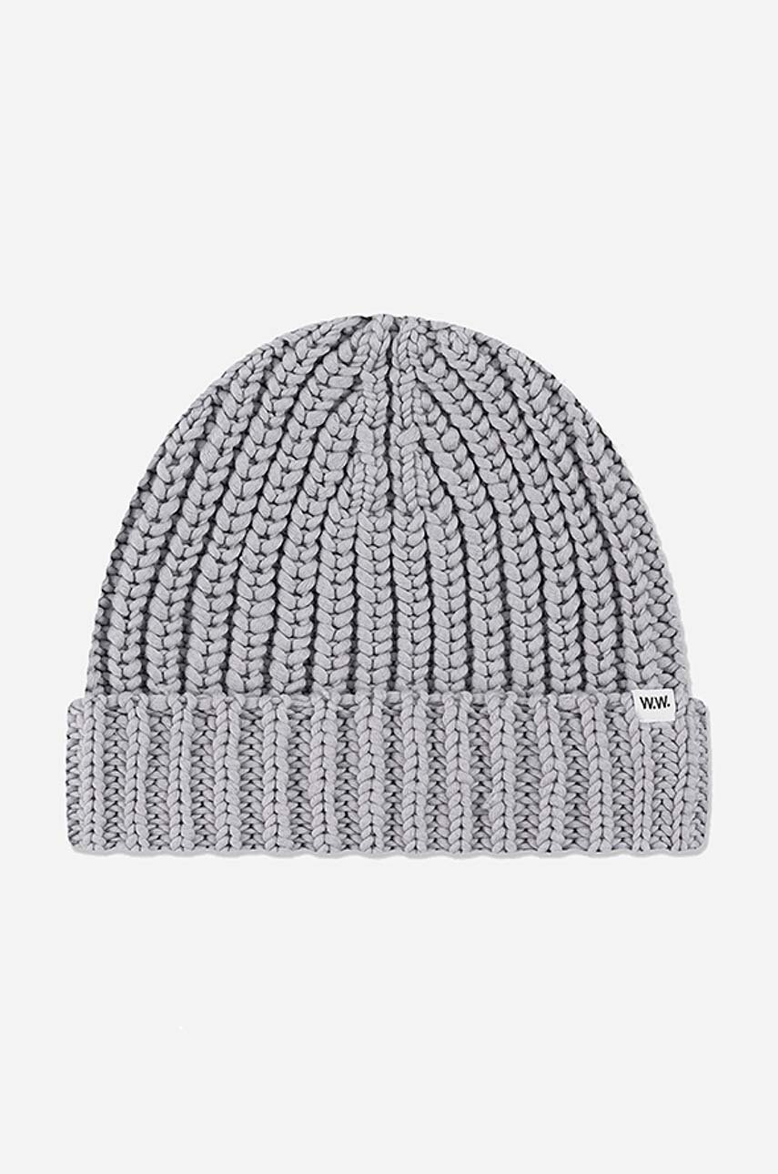 siva Vunena kapa Wood Wood Aisha Puff Wool Beanie SILVER GREY Unisex