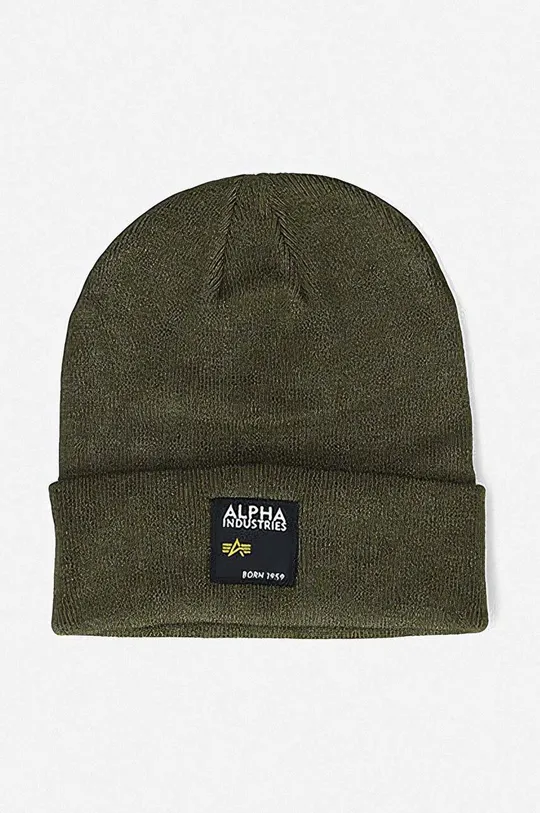 zielony Alpha Industries czapka Label Beanie Unisex