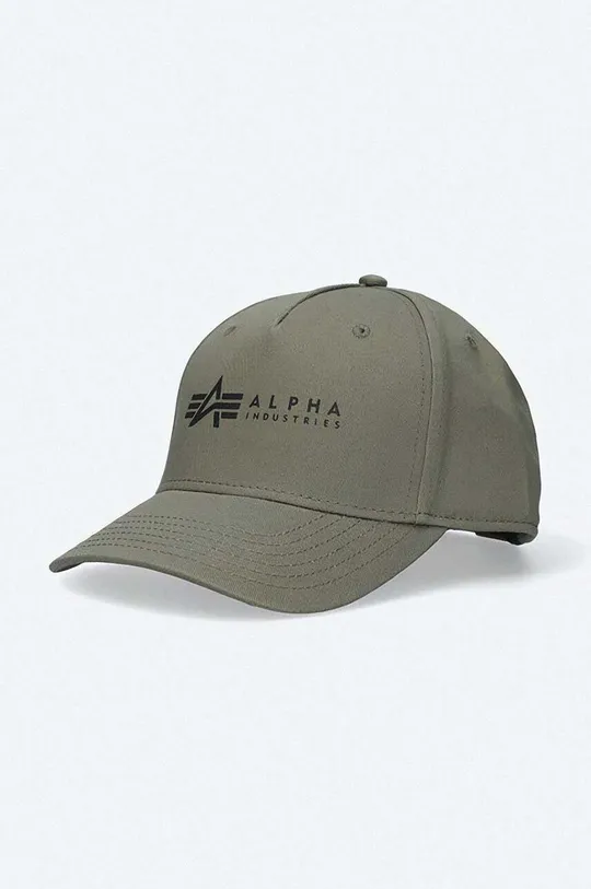 zielony Alpha Industries czapka z daszkiem bawełniana Unisex