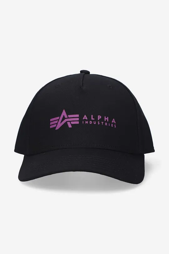 Памучна шапка с козирка Alpha Industries черен