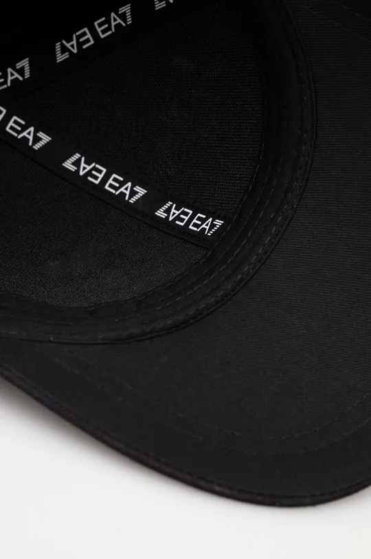 μαύρο Βαμβακερό καπέλο του μπέιζμπολ EA7 Emporio Armani