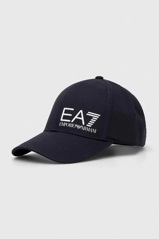 σκούρο μπλε Βαμβακερό καπέλο του μπέιζμπολ EA7 Emporio Armani Unisex