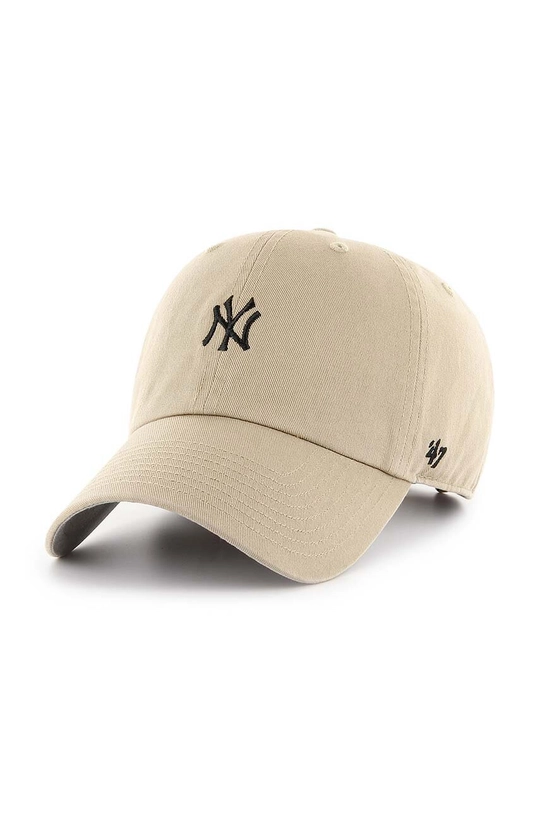 Хлопковая кепка 47 brand MLB New York Yankees аппликация бежевый B.BSRNR17GWS.KHA