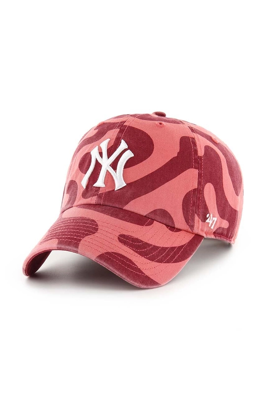 Bavlněná baseballová čepice 47 brand MLB New York Yankees nášivka červená B.FRFMC17GWS.IR