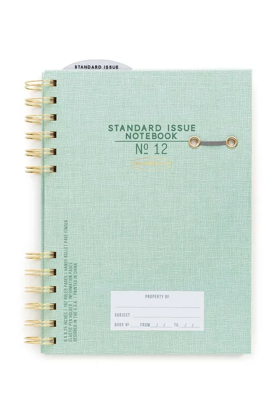 зелений Designworks Ink Блокнот Standard Issue No.12 Unisex