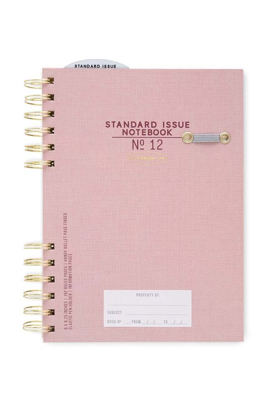 koszos rózsaszín Designworks Ink jegyzetfüzet Standard Issue No.12 Uniszex