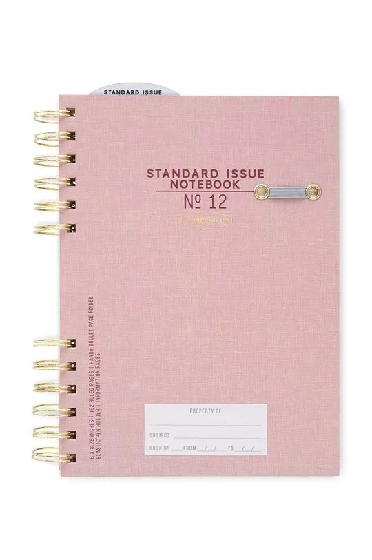 рожевий Designworks Ink Блокнот Standard Issue No.12 Unisex