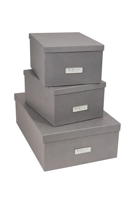 Bigso Box of Sweden zestaw pudełek do przechowywania Inge (3-pack) szary