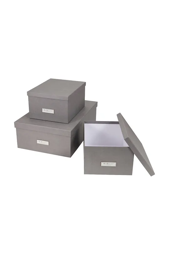 Bigso Box of Sweden zestaw pudełek do przechowywania Inge (3-pack) Drewno, Papier