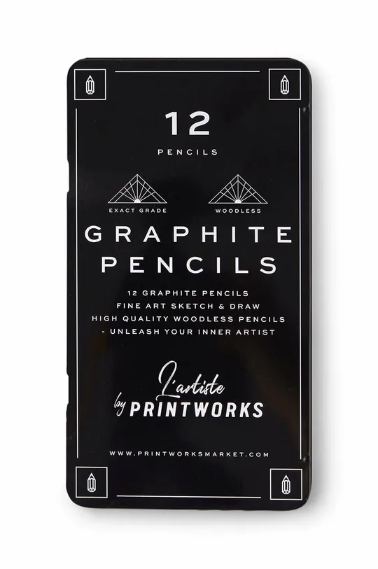 πολύχρωμο Ένα σετ μολυβιών σε θήκη Printworks Graphite 12-pack Unisex