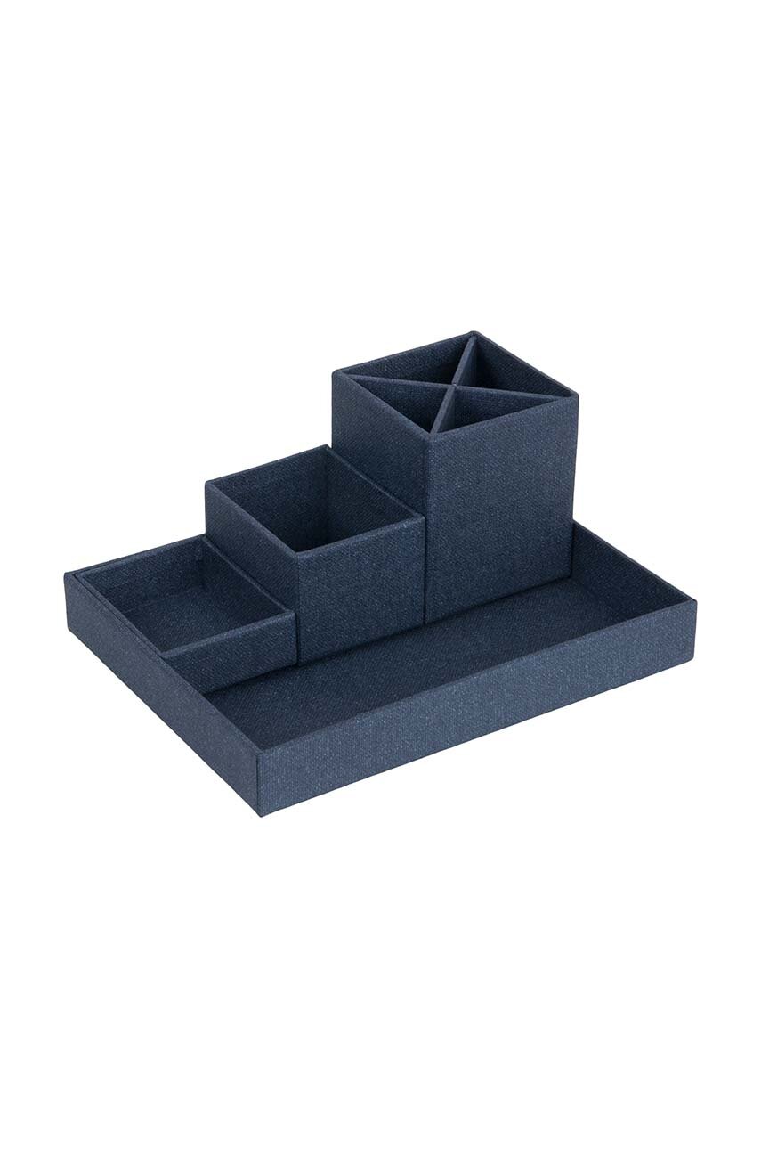 Organizer Da Scrivania Bigso Box - Portapenne Con 4 Scomparti In Fibra Di Legno, Design Scandinavo Bianco