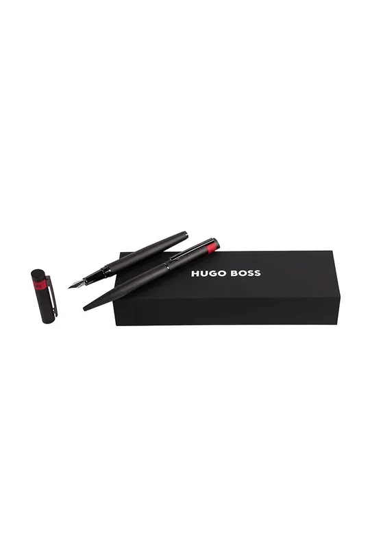 čierna Sada plniaceho a obyčajného pera Hugo Boss Set Loop Diamond Unisex