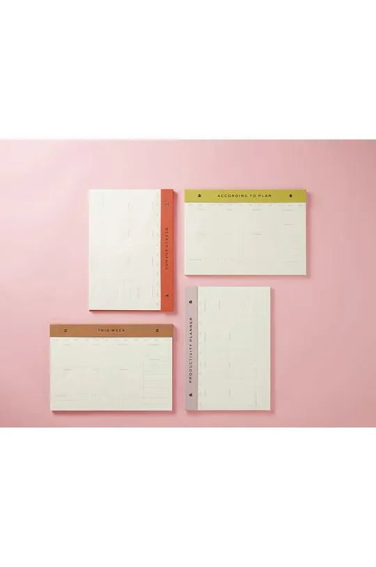 Designworks Ink planner settimanale Weekly Notepad Camel Carta, Ecopelle