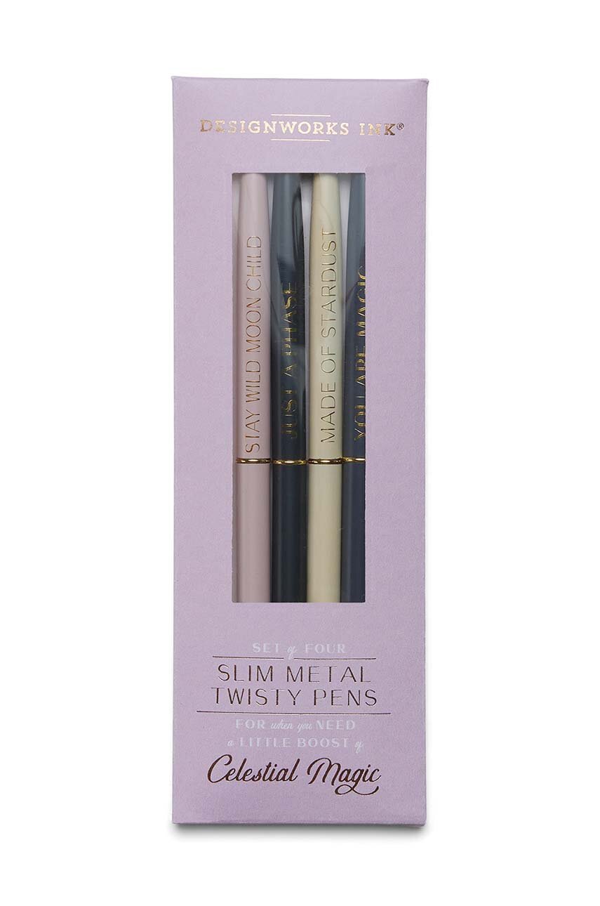 Designworks Ink zestaw długopisów Twisty Slim Metal Pens 4-pack ...