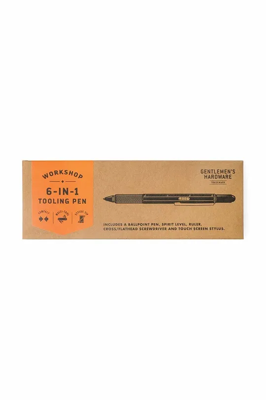 fekete Gentlemen's Hardware multitool Tooling Pen 6 in 1 Uniszex