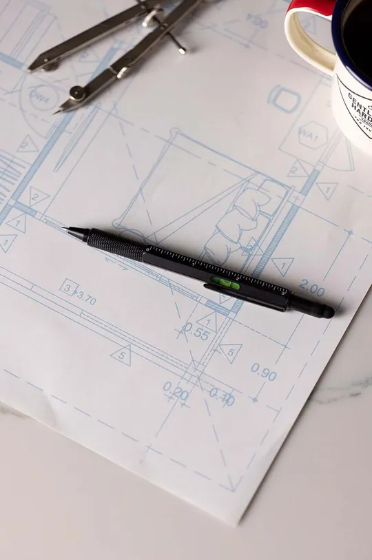 fekete Gentlemen's Hardware multitool Tooling Pen 6 in 1