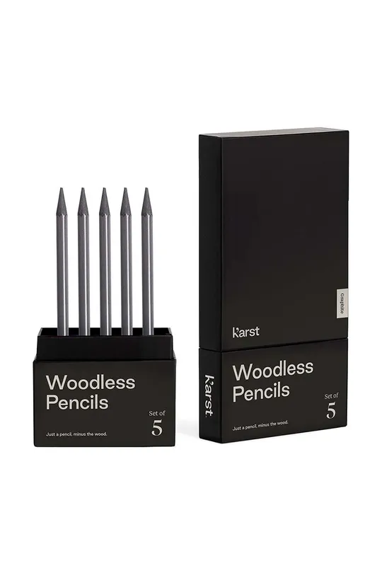 czarny Karst zestaw ołówków 2B 5-pack Unisex