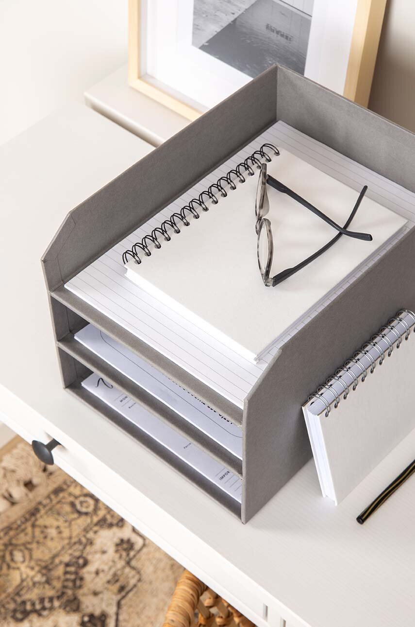 Organizer Scrivania Bigso Box In Cartone - Portadocumenti A4 Con Maniglia Beige - Foto 8