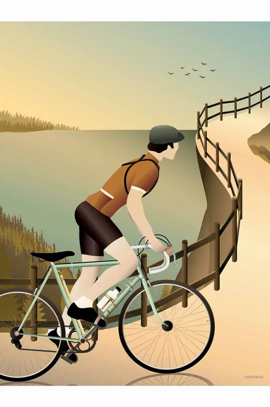 барвистий Vissevasse Плакат Cycling The Hulls 50x70 cm Unisex