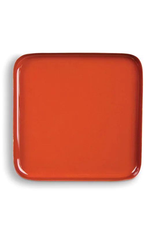 červená &k amsterdam Dekoračný tanier Square Red Unisex