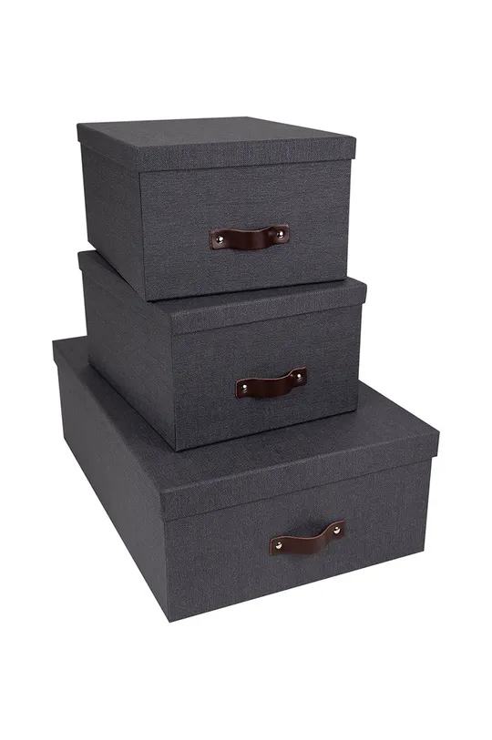 Bigso Box of Sweden zestaw pudełek do przechowywania Inge (3-pack) czarny
