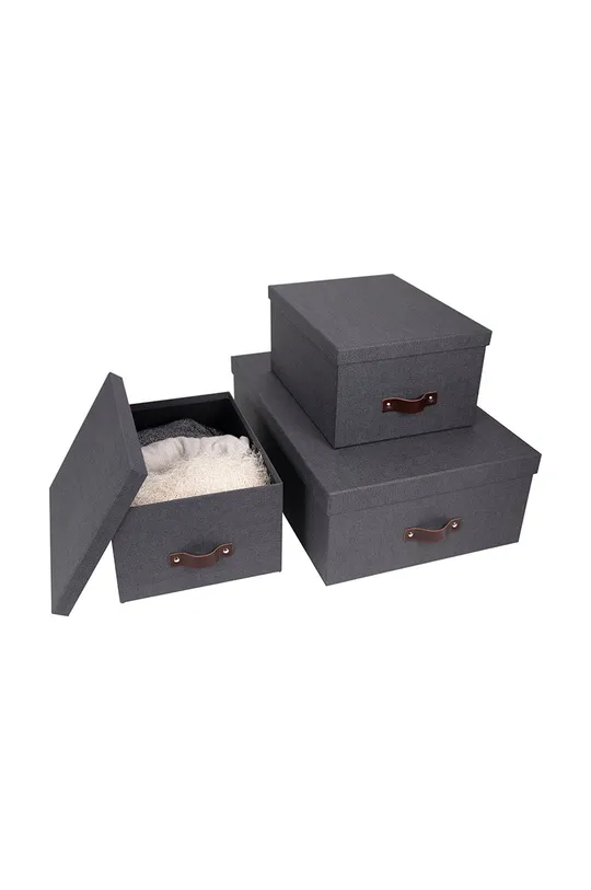 czarny Bigso Box of Sweden zestaw pudełek do przechowywania Inge (3-pack)