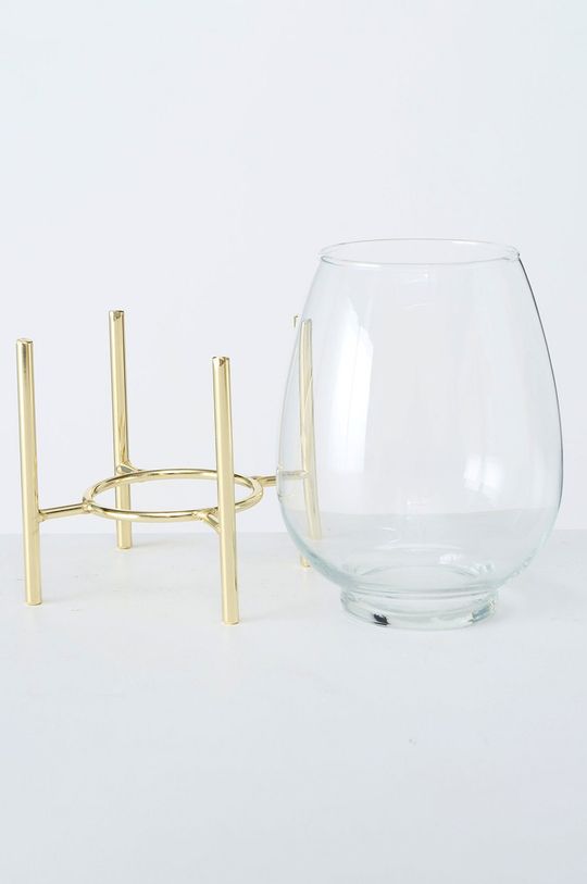 Boltze wazon dekoracyjny ze stelażem Taro Metal, Szkło