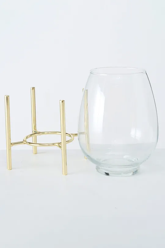 Boltze dekoratív váza kerettel Taro  fém, üveg