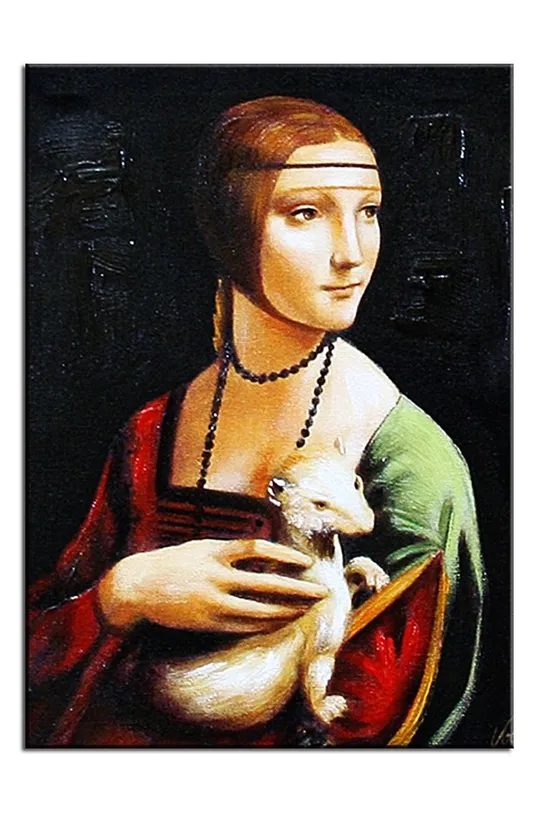 viacfarebná Olejomaľba Leonardo Da Vinci  Lady with an Ermine Unisex