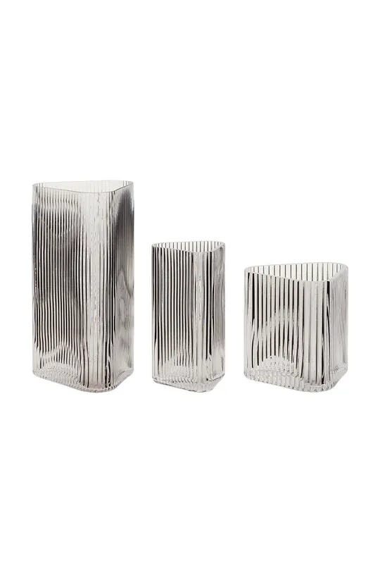 transparentny Hübsch zestaw wazonów dekoracyjnych Elements 3-pack Unisex